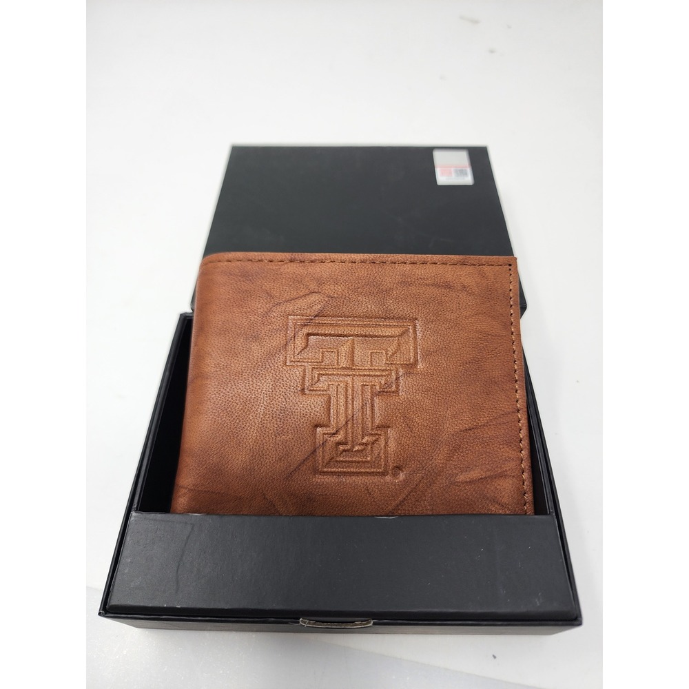 Rico Industries Mens Texas Tech Red Raiders Bifold Wallet Brown Leather Size OS